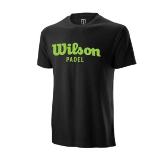 CAMISETA WILSON PADEL SCRIPT II COTTON NEGRA