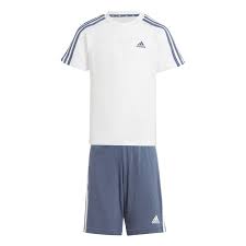 CONJUNTO ADIDAS 3BANDAS INFANTIL BLANCO AZUL